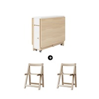 Table à manger pliante en bois massif compacte et moderne, ensemble table et chaises multifonctionnel extensible, portable et facile à ranger