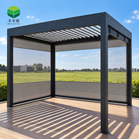 Pergola motorisée en aluminium sur mesure avec toit à lames orientables et rétractables, couverture de patio imperméable pour jardin et cour arrière