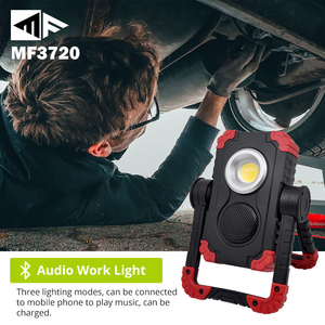 Lampe de travail sans fil portable et pour haut-parleur Bluetooth 800 lumens LED éclairage de site temporaire rechargeable pour atelier Camping - Product Image 2