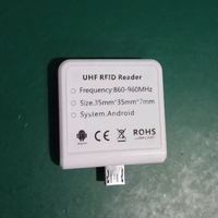 Lector de rfid UHF epc gen2 portátil, 1m, Mini USB/tipo c, OTG, para teléfono android, con SDK gratuito, 860 ~ 960MHz