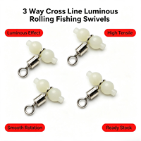 Émerillons de pêche lumineux à trois voies en forme de gourde avec perles phosphorescentes, attache en métal pour la pêche en mer