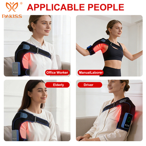 Coussin de massage pour les épaules PAKISS avec lumière rouge, vibration et chaleur, 5 modes de lumière rouge pour soulager la fatigue musculaire des épaules - Product Image 4
