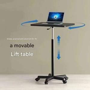 Petite table mobile avec <span class=keywords><strong>roulettes</strong></span>, <span class=keywords><strong>bureau</strong></span> de travail <span class=keywords><strong>sur</strong></span> pied, hauteur réglable, petite table de chevet, <span class=keywords><strong>bureau</strong></span> pour ordinateur portable - Product Image 5