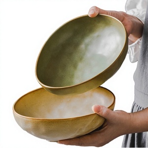 DwaxHome Japanese Japandi Ceramic Porcelain Deep Plate Salad Fruit Bowl Small Irregular Shaped Non-Toxic Glazed Creative Party - Product Image 3