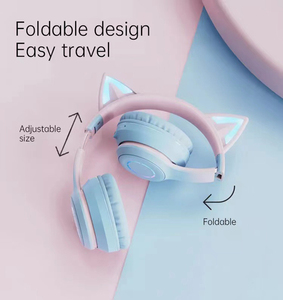 <span class=keywords><strong>Casque</strong></span> sans fil lumineux à dégradé de couleurs, Bluetooth 5.3, circum-auriculaire, pour le gaming, avec microphone et lecteur de carte TF – Parfait - Product Image 6