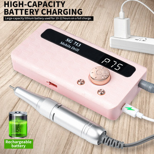 Ensemble professionnel de lime et <span class=keywords><strong>ponceuse</strong></span> à ongles rectangulaire en ABS avec batterie rechargeable pour la manucure, le polissage et l'élimination des peaux mortes - Product Image 3
