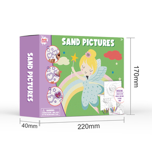 Montessori éducatif pour enfants pochoir dessins paillettes <span class=keywords><strong>sable</strong></span> <span class=keywords><strong>peinture</strong></span> Art Kit pour enfants papier Logo personnalisé unisexe enfants cadeau - Product Image 3