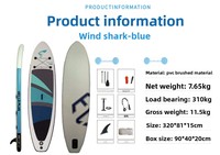 Fabricant - Vente en gros - Wind Shark Blue Air-Inflatable SUP HP-01-B - Modèle en EVA - Loisirs pour adultes - Yoga - Surf