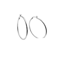 Boucles d'oreilles créoles gravées en forme de C tendance géométriques en argent sterling personnalisé JIACHEN, plaqué rhodium, pour mariage unisexe
