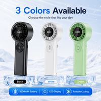 Ventilateur portable haute vitesse 100 vitesses avec écran LED, batterie 3600 mAh, idéal pour les voyages en extérieur et le bureau