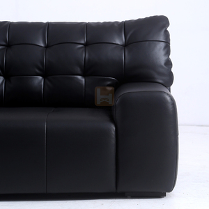Ensemble de <span class=keywords><strong>canapé</strong></span>-lit en <span class=keywords><strong>cuir</strong></span> <span class=keywords><strong>microfibre</strong></span> noir de style italien moderne, salon minimaliste, éponge personnalisée, hall d'hôtel, villa - Product Image 6