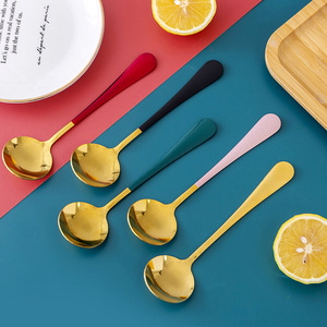 A274 Internet Celebrity Household Stainless Steel Soup & Dessert Spoon Thickened Long Handle Mixing Spoon - Product Image 4