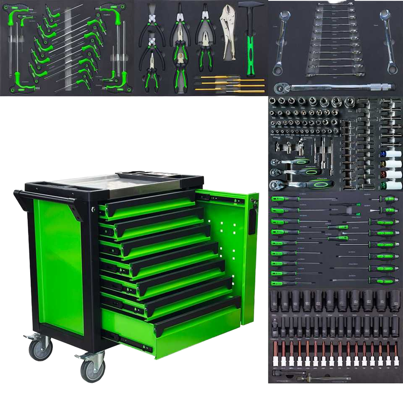 Juego De Herramientas 7 Drawers Green