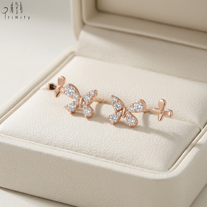 Most Popular Butterfly Design <b>Fine</b> Jewelry Wholesale 18K Solid Gold Real Natural Diamond <b>Earrings</b> <b>Stud</b> <b>Earrings</b> For Women Gift - Product Image 6