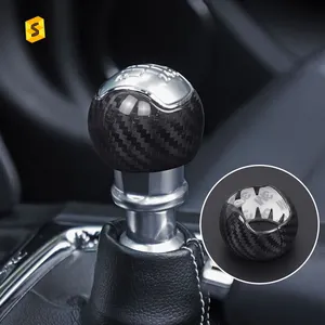 Shasha Carbon 3K Carbon Fiber Gear Shift Knob Car Accessories Decoration For Ford Mustang 2015 2016 2017 2020 2022