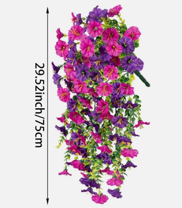 Guirnaldas de flores artificiales de eucalipto, gloria de la mañana y violetas de seda para decoración de pared en el hogar, bodas, patios exteriores. - Product Image 6