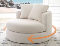 Rotatif rond canapé chaise technologie tissu rond loisirs chaise salon chambre bureau simple rond canapé chaise