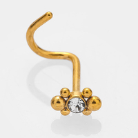 YW Acier Inoxydable Nez Os S En Forme De Nez Vis Nez Anneaux Goujons Nostrial Piercing Bijoux pour Femmes