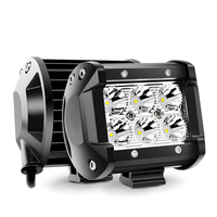 Projecteur de travail LED 18W de 4 pouces, 6 LED carrées, étanche IP67, robuste, faisceau spot et large, feux antibrouillard pour SUV, VTT, excavatrice