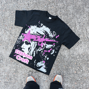 T-Shirt di Design 100% Cotone di Alta Qualità, Stampa Personalizzata a Trasferimento Termico, Magliette con Personaggi <span class=keywords><strong>Anime</strong></span> per Fornitori - Product Image 1