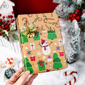 Christmas Gift <b>Wrapping</b> <b>Paper</b> Roll Kraft Snowman Candy Cane Design 17 In X 33 Ft Reversible Recyclable Packaging <b>Paper</b> - Product Image 2