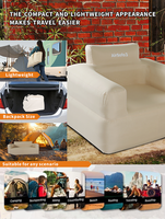 Canapé gonflable carré simple avec pompe électrique intégrée, housse en tissu moderne, durable, amovible et lavable, pour salon et chambre à coucher