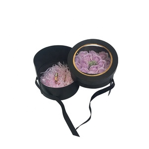Großhandel Muttertag Blumen-Schmuck-Geschenkbox <span class=keywords><strong>2</strong></span>-Schichtige Blumenarrangement-<span class=keywords><strong>Box</strong></span> mit Fenster Runde Rotierende Blumenboxen - Product Image 2