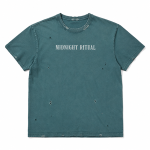 Camiseta Oversize de Algodón Pesado 300Gsm con Lavado Vintage, Gráfico de Diamantes de Imitación, Hombro Caído, Logo Personalizado para Hombre - Venta al por Mayor - Product Image 2