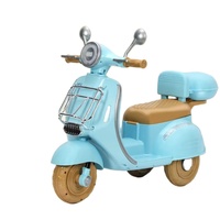 Scooter électrique en plastique pour enfants, style rétro, moto pour tout-petits avec roues d'apprentissage, lumières LED et musique pour garçons et filles