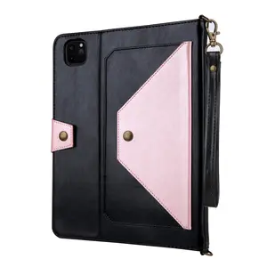PU deri lüks zarf şekli çapraz vücut Tablet çanta omuz askısı fermuar kart tutucu koruyucu iPad kılıfı 10 2022 Pro 11