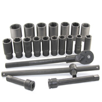 22 Pièces 3/4 En Rd CR-MO Auto Réparation Outil Ensemble De Barre D'extension L'impact Profond de Main Outils Jeu De Douilles