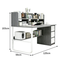 Escritorio de Computadora de Madera, Muebles de Dormitorio, Mesa de Estudio y Silla con Estantes de Almacenamiento