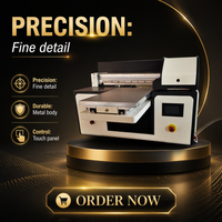 Printer UV Direct Jet Flatbed Desktop Murah Berkualitas Tinggi untuk Foto, Kacamata, Amplop, dan Benda Lainnya dengan 2 Head F1080 dari Pabrik OEM A3