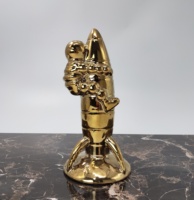 2025 11.5 "nouvelle mode Style moderne en céramique créative dorée personnalisée fusée et astronaute décoration Statue pour la décoration de la maison