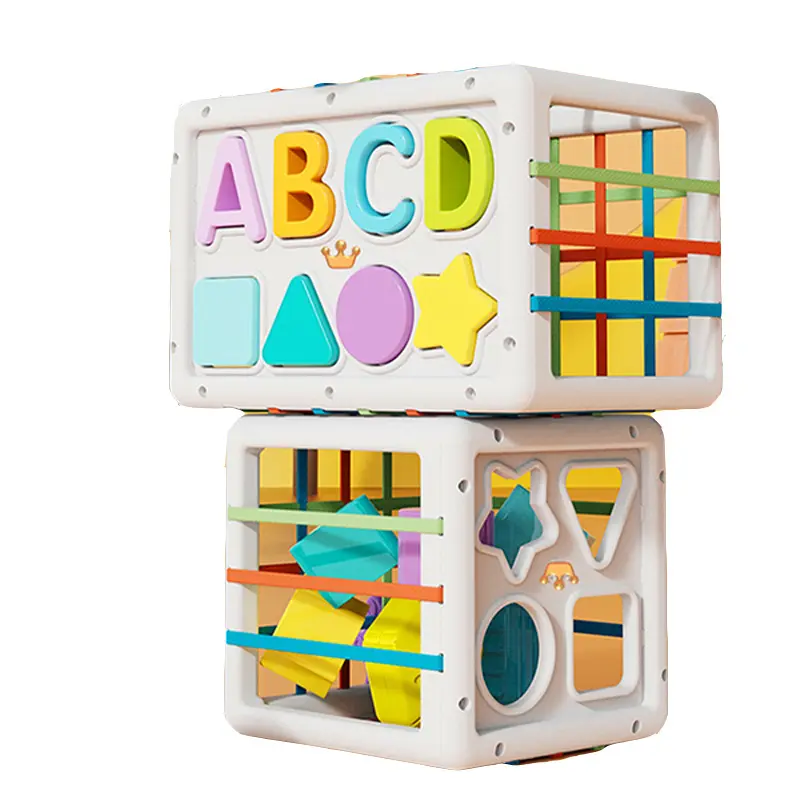 Hot Selling Montessori Sensorische Baby Vorm Sorteren Speelgoed Baby Sorter Speelgoed Kubus Ontwikkelingsleer Voor Peuters