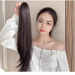 วิกผมหางม้าแบบหนีบ ดีไซน์ธรรมชาติ สีดำยาว หางม้าสูง สำหรับผู้หญิง ต่อผมเสมือนจริง น้ำหนัก 140 กรัม - Product Image 2