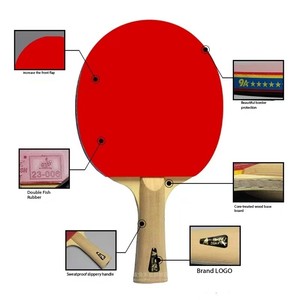 Vợt bóng bàn Double Fish 9A đạt chuẩn ITTF, chất liệu gỗ và sợi carbon, dành cho người chơi tấn công nhanh. - Product Image 2