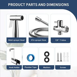 Stainless Steel <strong>Bidet</strong> Faucet Diaper Sprayer Set With Hose Adjustable Toilet <strong>Bidet</strong> Modern Bathroom Pressure Sprayer - Product Image 5