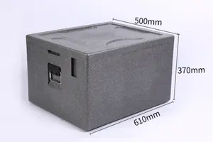 High-density EPP Foam Box Custom Printed Logo Delivery Bag Camping Cold Chain Cooler Black EPP Foam Box For Food Storage