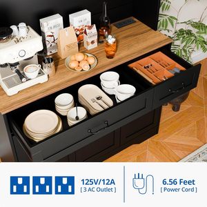 Nhà Bếp Đựng thức ăn lưu trữ tủ hiện đại nhà bếp hutch Bar tủ với lò vi sóng đứng gỗ tự chọn sideboard với hutch tủ - Product Image 6