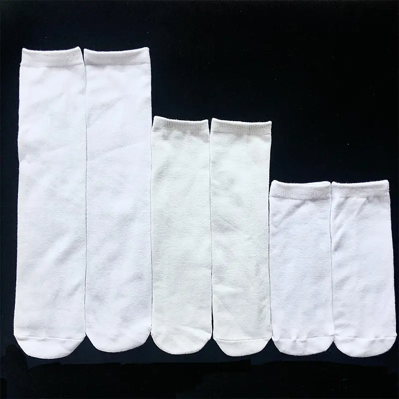 Wholesale Custom Printable Polyester Sublimation Blanks White Girl Socks For Student Gifts