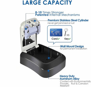 4 Chữ Số Kết Hợp Mật Khẩu An Ninh Mã Khóa Lưu Trữ Chính Hộp ABS Nhựa Khung Gỗ Bí Mật Tổ Chức Két Chìa Khóa An Toàn Hộp - Product Image 2