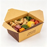 Boîte à lunch bento en carton de haute qualité en promotion, boîte à emporter en kraft brun, conteneur alimentaire pour pommes de terre avec encre de soja, vente en gros