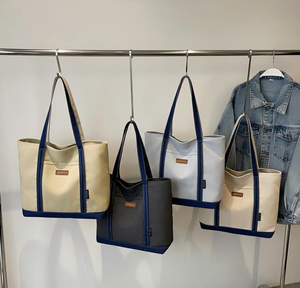 Bolsas de Lona Grandes y Resistentes para Mujer, con Logotipo Personalizado, Bolsa de Lona de Algodón con Bolsillo Exterior, Gran Venta - Product Image 3