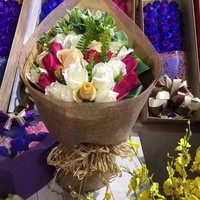 Rouleau de tissu en chanvre coloré, feuille de matériau textile, fournitures d'emballage floral, papier d'emballage pour bouquets, vente en gros pour fleuristes, cadeau