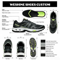 Chaussures de randonnée unisexes pour hommes, baskets de trail running, empeigne en mesh, semelle extérieure en caoutchouc imperméable, OEM, faible MOQ, logo personnalisé, chaussures