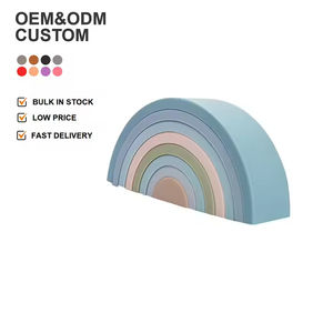 도매 남여 공용 실리콘 아기 Teether 교육 장난감 세트 감각 스태킹 블록 2-4 세 남여 공용 제품 Para Bebes - Product Image 2