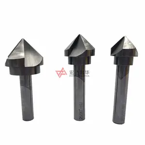 90 Derajat 3 Seruling Karbida Chamfer Bits Countersink Bor Bit untuk Chamfering dan Deburring dan Counter Sink