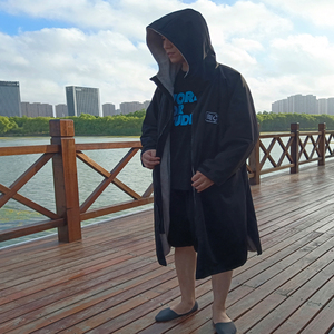 Custom Waterproof Changing Robe Beach Surf Poncho, Double Layer Windproof Swim Park, Quick <strong>Dry</strong> Keep Warm Outdoor <strong>Swimming</strong> <strong>Coat</strong> - Product Image 3