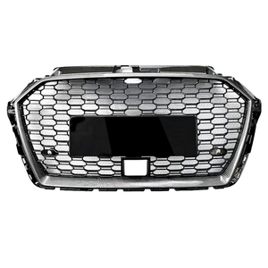 Parrilla negra brillante de nido de abeja para coche <span class=keywords><strong>A3</strong></span> S3, parachoques delantero estilo RS3, rejilla ACC de malla de fibra de carbono para <span class=keywords><strong>Audi</strong></span> <span class=keywords><strong>A3</strong></span> S3 8V.5 2017 2018 <span class=keywords><strong>2019</strong></span> - Product Image 1